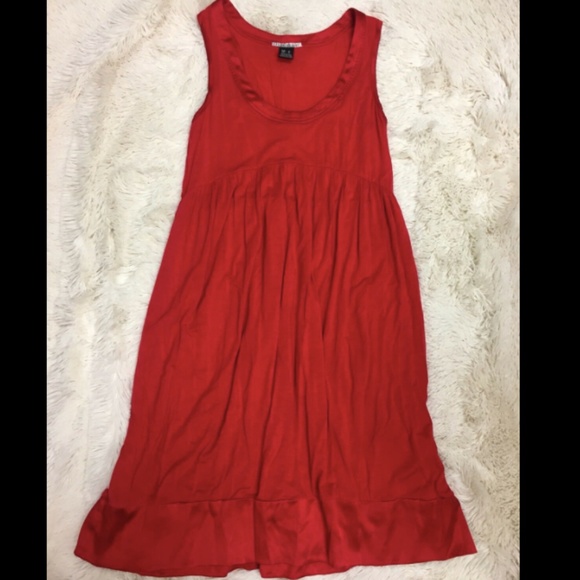 red empire dress